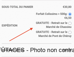 Sélection mode de livraison